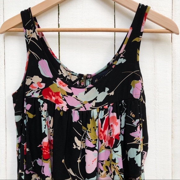 Yumi Kim Floral Black Sleeveless Top Tank Top XS - Picture 2 of 8